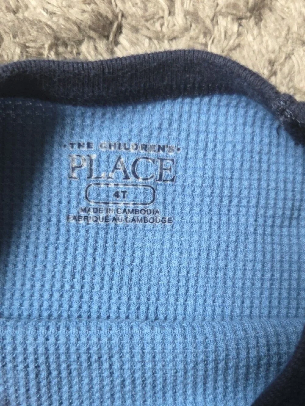 The Children's Place Blue & Navy Raglan Thermal Long-Sleeve Tee